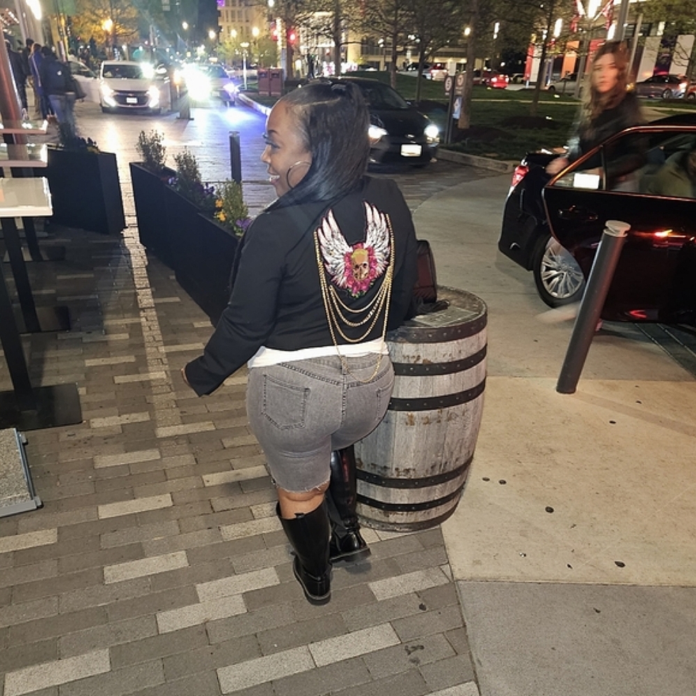 Custom design Crop blazer/black/XL/